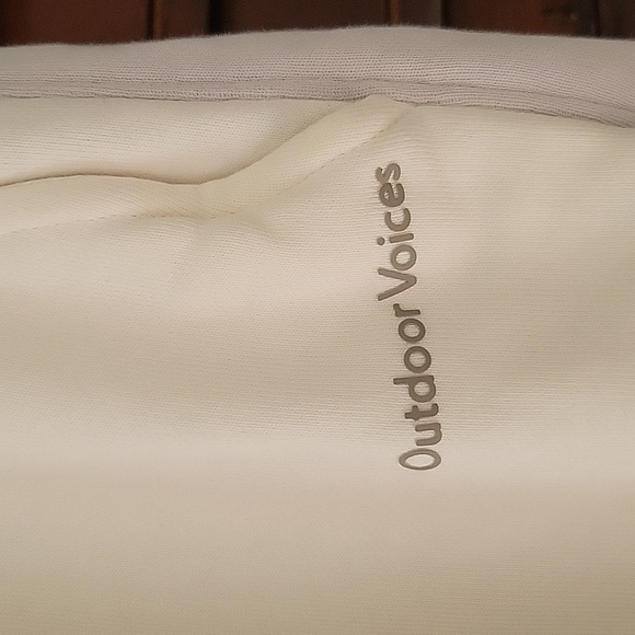 Outdoor Voices White and Gray Cotton Sweatpants Relaxed Fit Tapered Cuffs Medium - Picture 4 of 8